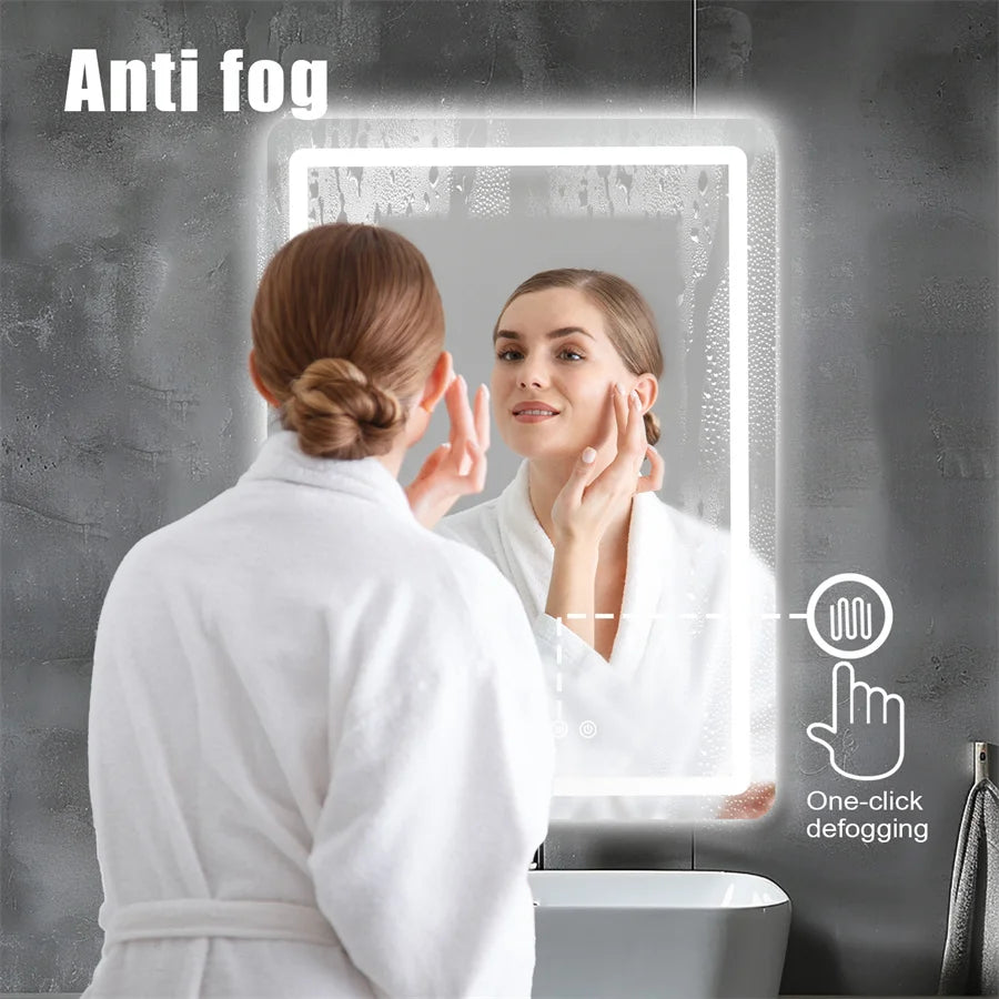 LED wall mirror 50×70 cm with adjustable lighting