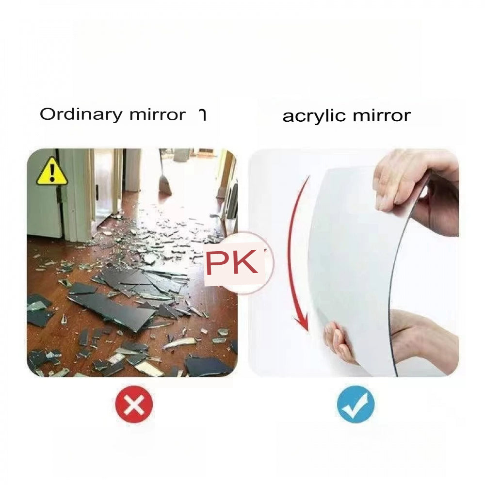 1 meter by 0.5 meter wall adhesive mirror