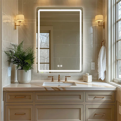 LED wall mirror 50×70 cm with adjustable lighting